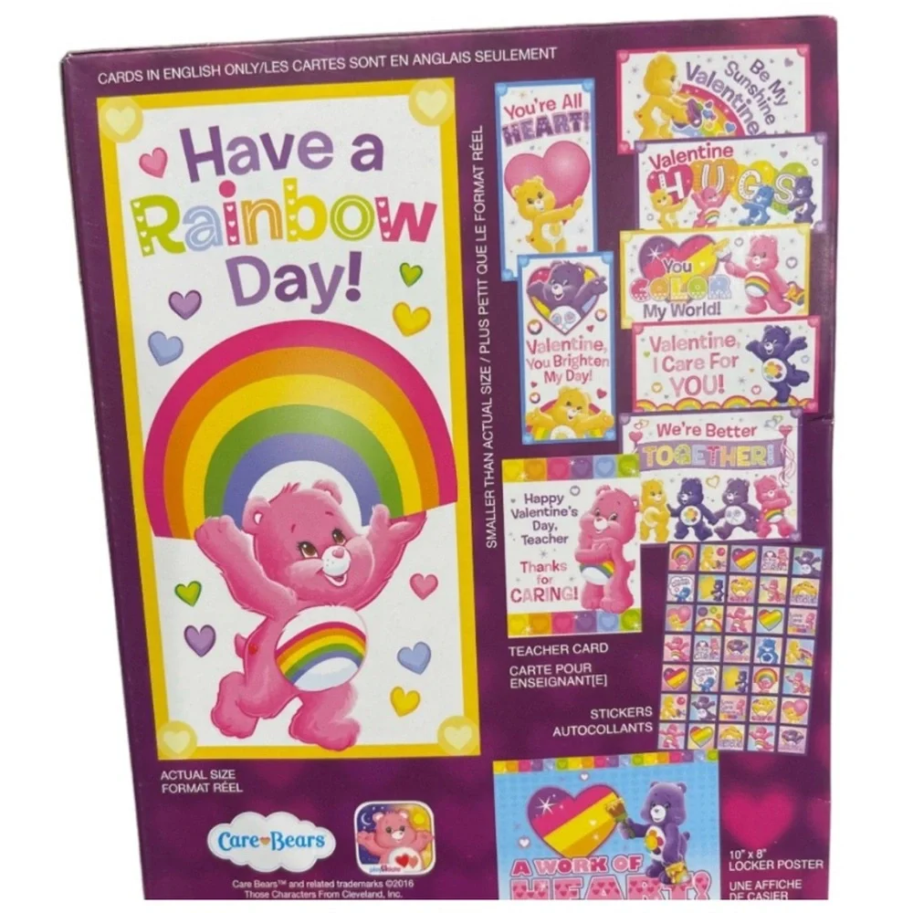 Care Bears Valentine's Day Card Set - Pink and Blue
